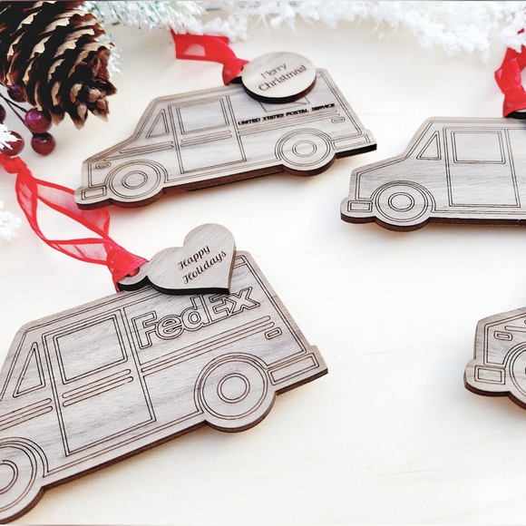 Postal Person GIFT IDEA!!! Laser Cut & Engraved Gift Card Ornament - Picture 3 of 4